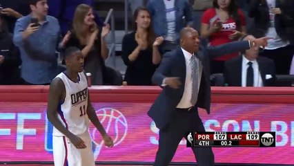 DeAndre Jordan Runs Onto Court During Play  Blazers vs Clippers  Oct 13, 2016  2016 NBA Preseason