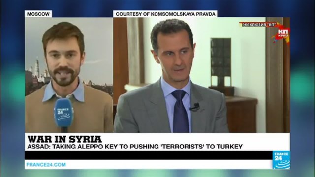 Syria: President Assad says Aleppo capture would be “a springboard” to pushing “terrorists” back to Turkey