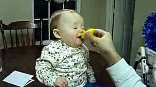 Baby Eats a Sour Lemon - gives funny expressions