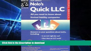 FAVORITE BOOK  Nolo s Quick LLC: All You Need to Know About Limited Liability Companies  BOOK