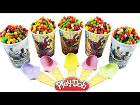 Play Doh Kinder Surprise Eggs SpiderMan Cups Finding Peppa Pig Toys Donald Duck