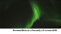 Les aurores boréales dansent au dessus Rovaniemi, dans le nord de la Finlande