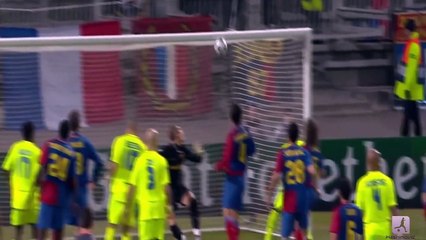 اهداف ليون وبرشلونة 1-1 ذهاب دور الـ 16 دوري الابطال 2009