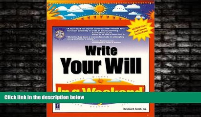 Books to Read  Write Your Will In a Weekend (In a Weekend (Premier Press))  Full Ebooks Most Wanted