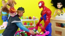 Frozen Barbie Anna Shopkins DisneyCarToys Play Doh Ice Cube Surprise Spiderman Superhero