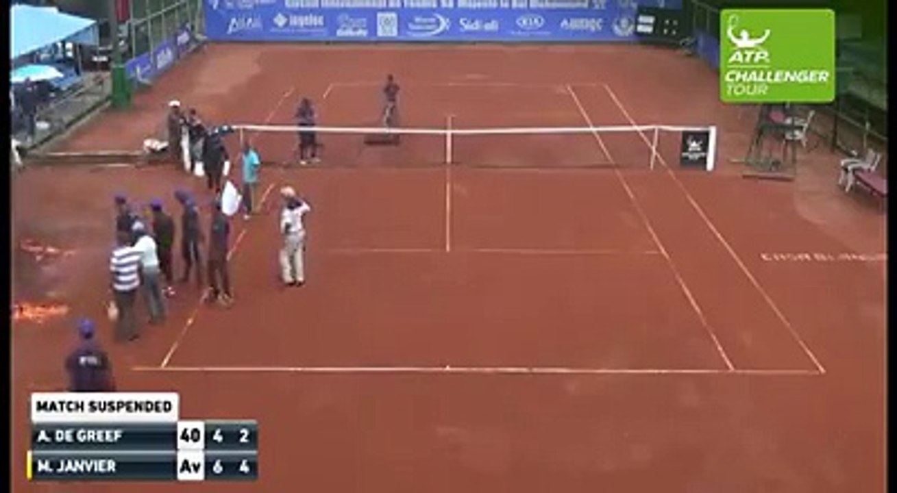 CHALLENGER DE CASABLANCA : POUR SÉCHER LE COURT DE TENNIS... ILS Y METTENT LE FEU