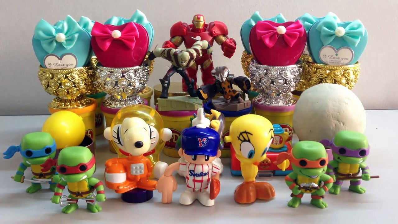 PLAY-DOH Surprise Toys,Marvel Avengers, Iron Man,Teenage Mutant Ninja Turtles,Angry Birds,Play Toys for Kids