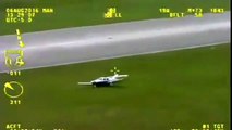43.Small planes lands without landing gear at Orlando Executive Airport