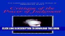 [DOWNLOAD] PDF BOOK Critique of the Power of Judgment (The Cambridge Edition of the Works of