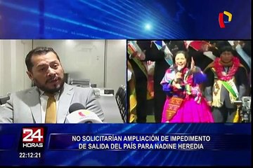 Fiscal no solicitará ampliación de impedimento de salida del país para Nadine Heredia