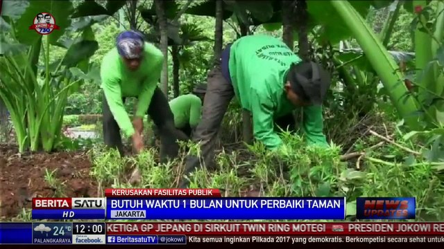 Unjuk Rasa Ormas Islam Menyisakan Kerusakan Taman Depan Balai Kota