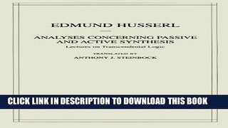 [PDF] Analyses Concerning Passive and Active Synthesis: Lectures on Transcendental Logic
