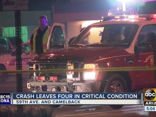 Four people in critical condition after crash near 58th ave and Camelback Rd