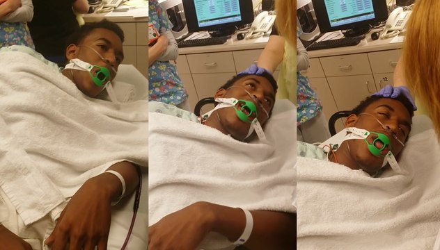 Un jeune homme lutte désespérément contre le sommeil après une anesthésie générale