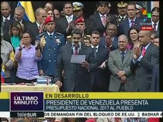 Presenta Nicolás Maduro presupuesto de Venezuela para 2017