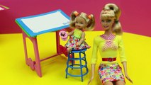 Barbie Art Teacher Barbie Doll with Kelly Doll Painting Coloring by DisneyCarToys
