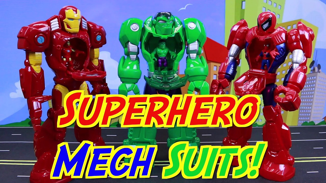 Spiderman Mech Armor Robot Fights Ultron with Ironman Mech Armor and The Hulk Mech Armor Robots Yo
