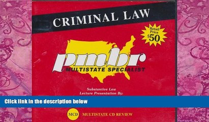 Books to Read  PMBR Multistate CD Review: Criminal Law (PMBR Multistate Specialist  Best Seller