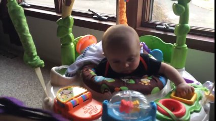 Baby falls asleep in jumper baby funny videos