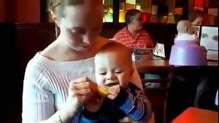Baby Eats First Lemon baby funny videos