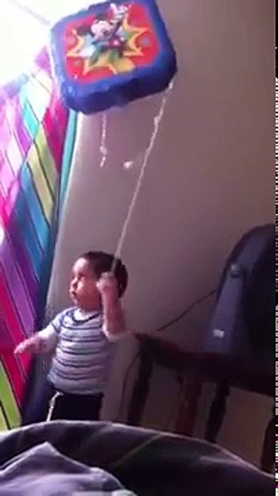 Baby excited and pulling curtains drops the whole structure