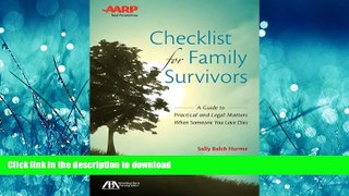 FAVORIT BOOK ABA/AARP Checklist for Family Survivors: A Guide to Practical and Legal Matters When