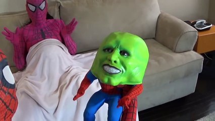 THE MASK VS PREGNANT PINK SPIDERGIRL VS VENOM BABY W/ SPIDERMAN FUNNY REAL IN LIFE SUPERHERO MOVIE