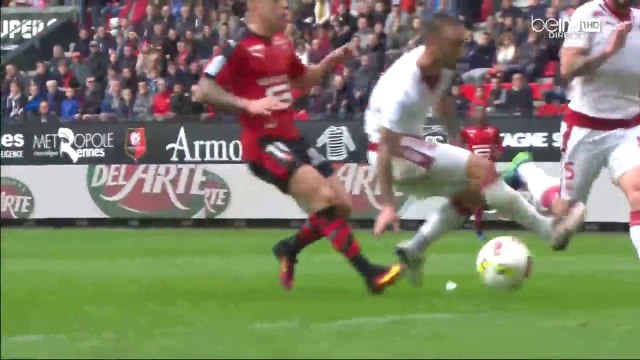 1-0 Diego Contento Funny Own Goal HD - Stade Rennes vs Girondins de Bordeaux 16.10.2016