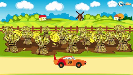 The White Police Car with Racing Cars - Speed Race. Car Cartoons for children - Kids Cartoon