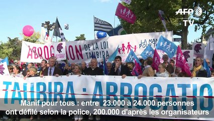 Manif pour tous : plusieurs dizaines de milliers de manifestants