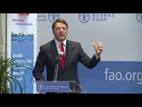 Roma - Renzi interviene alla Giornata Mondiale dell'Alimentazione (14.10.16)