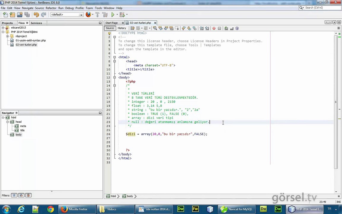 PHP EgitimSeti 07 - Resource Object Veri Tipi