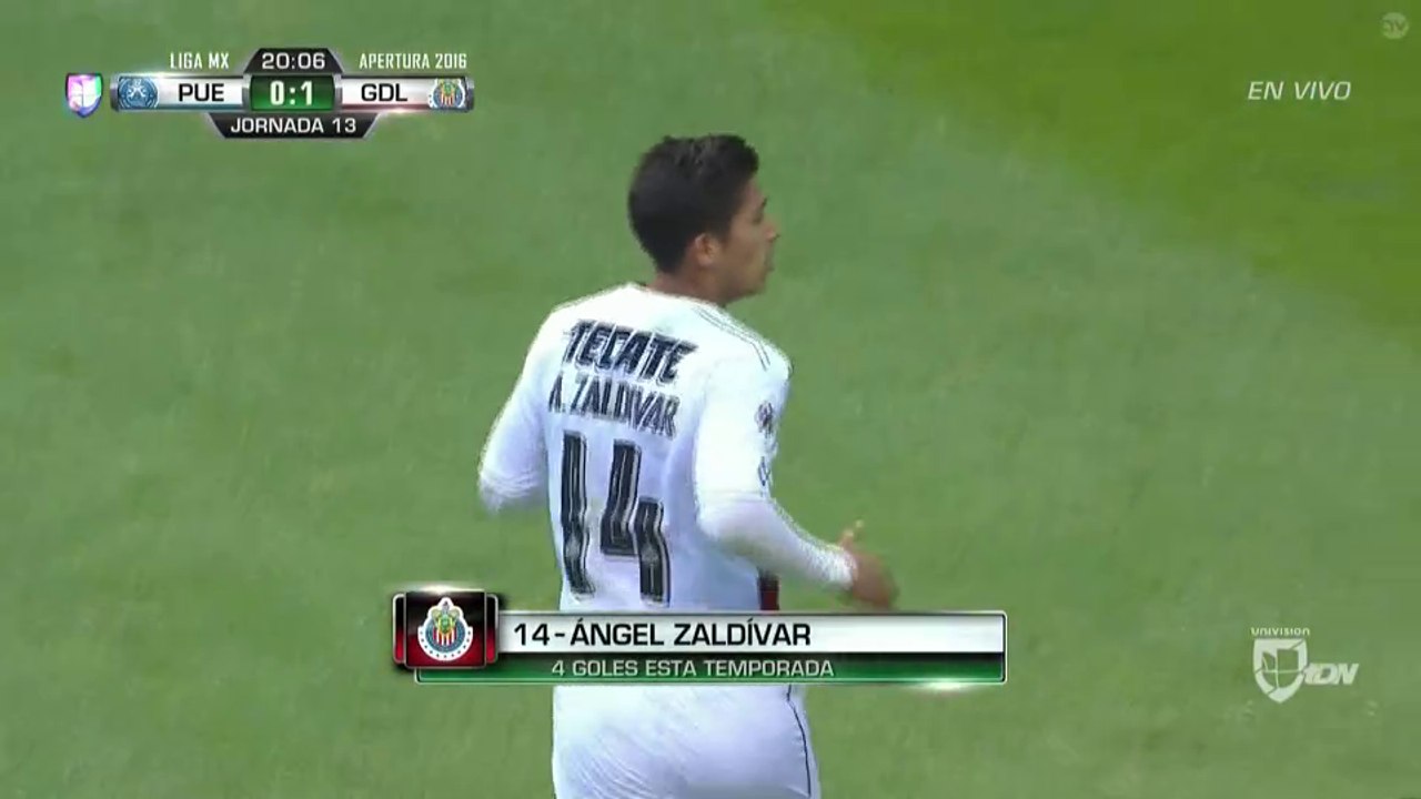 0-1 Angel Zaldivar Caviedes Penalty Goal HD - Puebla vs Chivas Guadalajara 16.10.2016 Liga MX