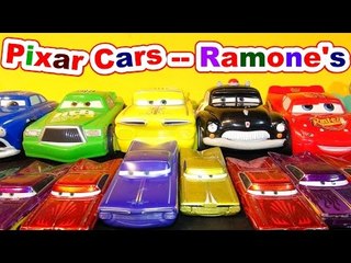 Disney Pixar Cars Ramone  andLightning McQueen  from the Cars Character Encyclopedia