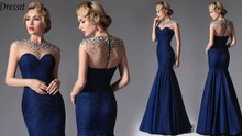 Robe de Soirée Bleu Fashionable
