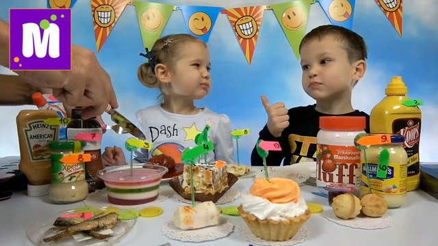 ЧЕЛЛЕНДЖ у Макса и Кати 2 продукта САЛО в шоколаде и Торт с горчицей несовместимые продукты и коллекция Стикиз 2016