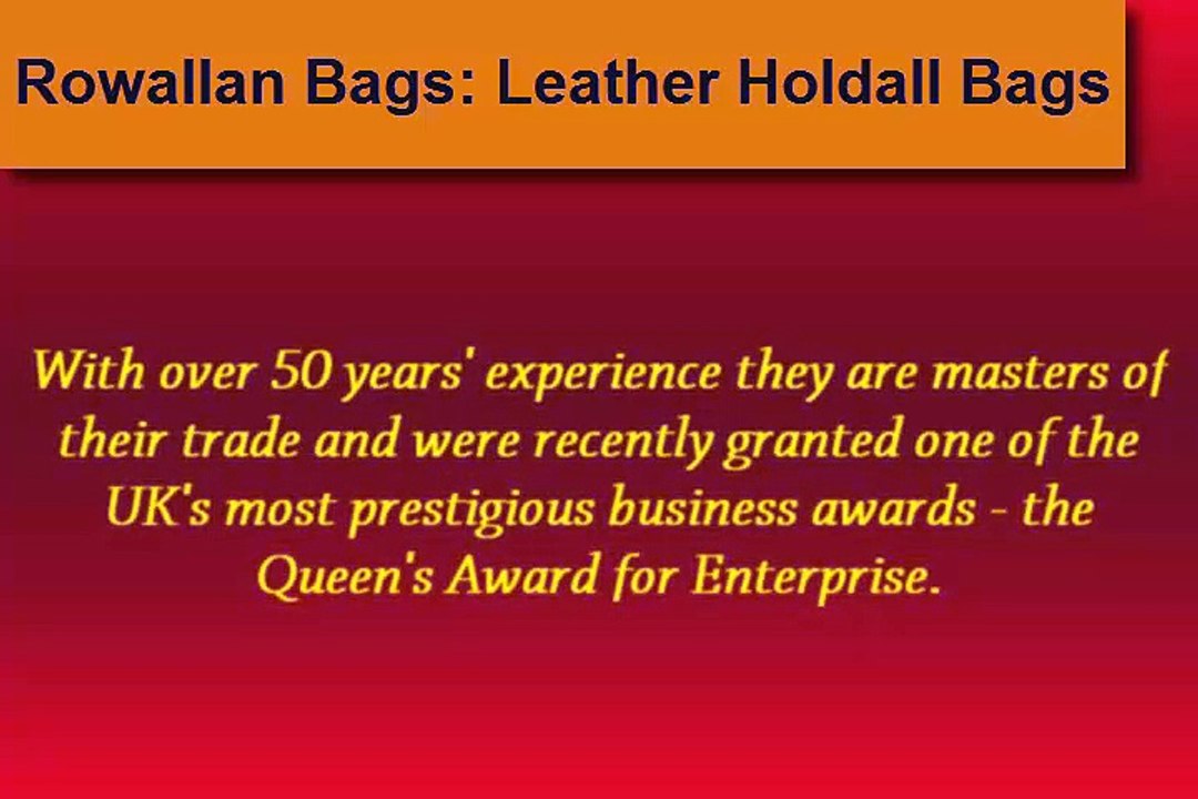 Rowallan Bags- Leather Holdall Bags