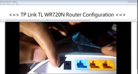 TP Link TL WR720N Router Configuration Part 01
