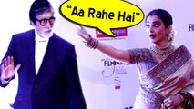 Rekha Makes Way For Amitabh Bachchan On Red Carpet | Filmfare Glamour And Style Awards 2016