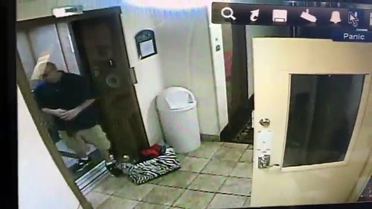 Saving dog on elevator