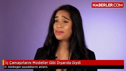 İç Çamaşırlarını Modeller Gibi Dışarıda Giydi