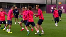 FC Barcelona training session: squad continues preparations for Manchester City