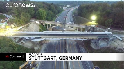 German bridge blown up for highway construction