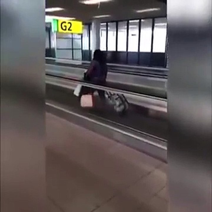 Cette femme ne sait toujours pas comment marche un tapis roulant
