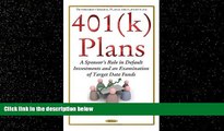 Free [PDF] Downlaod  401 K Plans: A Sponsor s Role in Default Investments and an Examination of