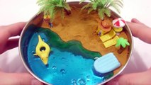 DIY How To Make 'Slime Gold Kinetic Sand Beach' Learn Colors Jelly Slime Water Balloons