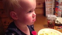 Baby tastes lemon, gives priceless reaction