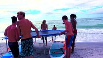 Nouveau sport de dingue : trampoline-surf