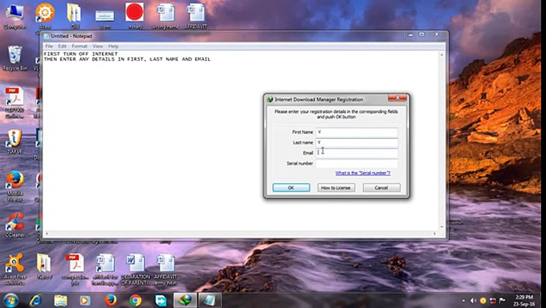fix to key how IDM problem serial
