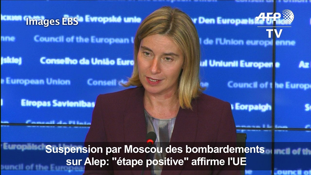 Suspension russe des bombardements d'Alep: "étape positive" (UE)